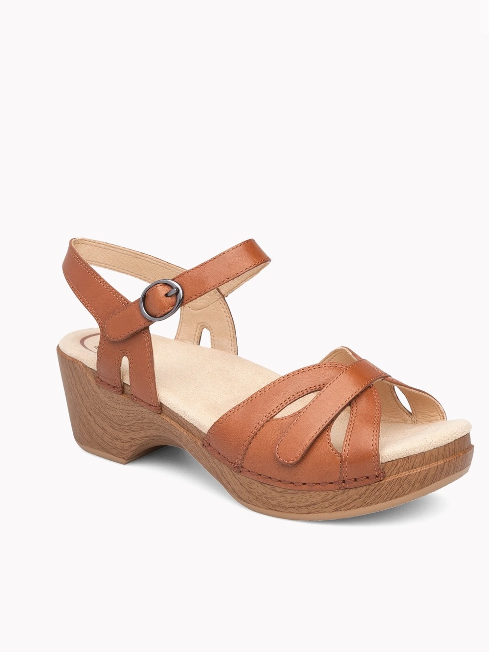 Dansko Season Women's Tan Leather Cross-Strap Slingback Sandal 39 8.5